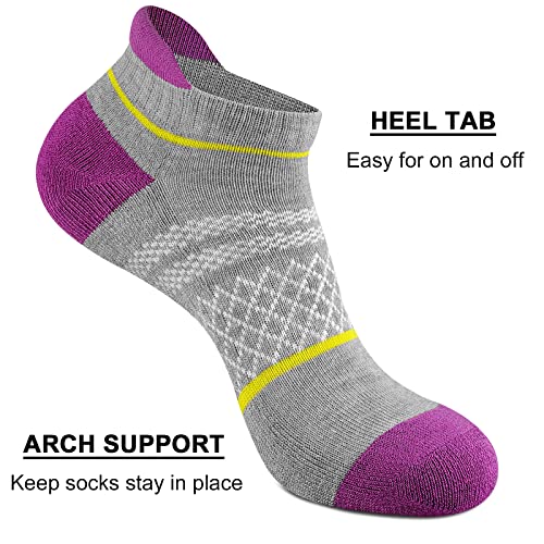 Image of eallco Womens Ankle Socks Athletic Running Short Socks With Cushioned Sole 6 Pairs
