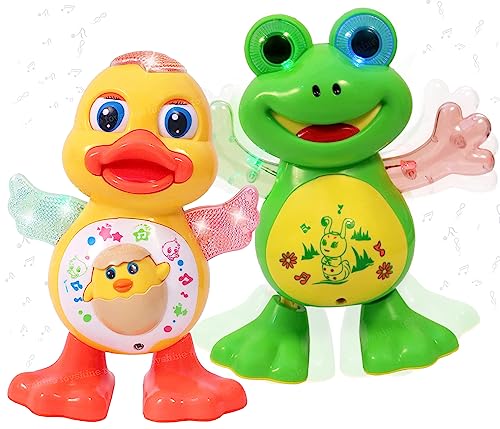 Image of Toyshine 2 in 1 Combo Dancing Duck and Frog with Musical Flashing Lights and Real Dancing Action