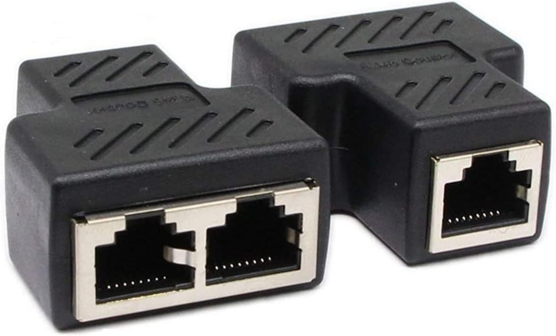 Poyiccot Rj45 Splitter Adapter, Ethernet 1 To 2 Network Adapter Cat 5/Cat 6 Lan Socket Connector Pair
