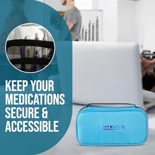 Image of ONYXNEO Dia-Cool Pro Insulin Cooler Travel Case Pouch with 2 Ice Gel Packs (6-8 Hour Insulin Cooling Support) - Cooler Portable Insulin Bag for Diabetics, Compact Insulin Cooler Case for Medicine, Diabetic Supplies, Ozempic Pen, EpiPen, and Syringes