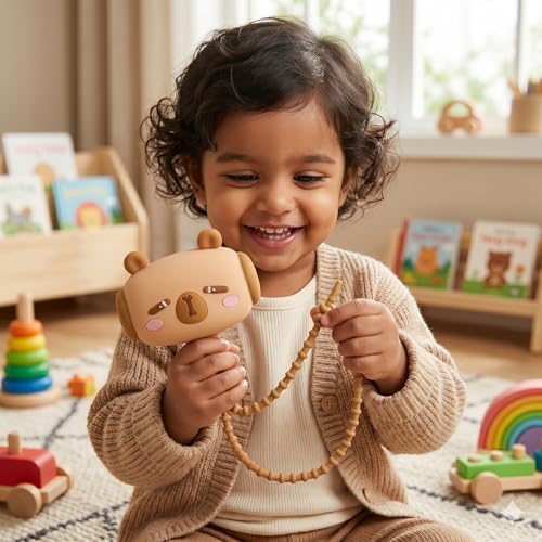 Image of Cute Animal Character Hammer Toy with Wrist Strap, Design, Silicone, Multicolour (Capybara)