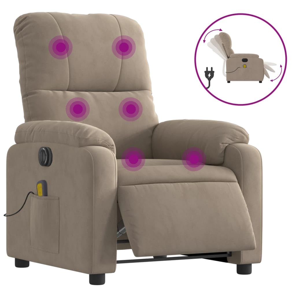Poltrona Reclinabile Massaggiante Elettrica Tortora Microfibra,Poltrona Massaggiante,Poltrona Relax Massaggiante,Poltrone Relax per Soggiorno-3204922