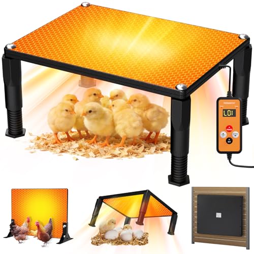 wärmeplatte küken mit Timer, 5℃-80℃ 110W Winter Hühnerstall Heizung Flat Panel Chick Heater, geeignet 40cm x 30cm inkubator kükenstall für Haustiere, Küken, Kätzchen，Farm Frostschutz