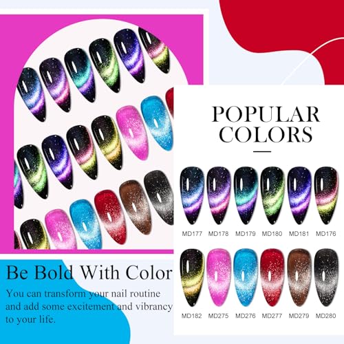Set de Esmaltes Gel Ojo de Gato 12 Piezas miniatura 6
