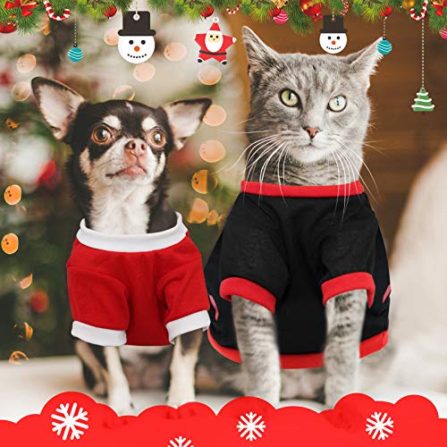 Bwogue 2 Pack Dog Christmas Shirts Pet Santa & Elf Costume Printed Puppy Shirts Pet Shirts Festive Christmas Themed Soft Dog Clothing For Cats Small Dogs Pupp,Xs #TOP5