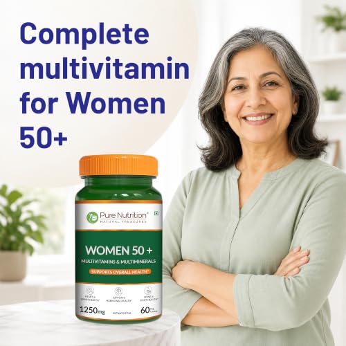 Image of Pure Nutrition Multivitamin for Women 50+ | Multivitamin Tablets with Zinc, Iron & Magnesium | 50 Plus Senior Adult Formula | Supports Heart, Brain, Bone & Joint Health | 60 Veg Tablets