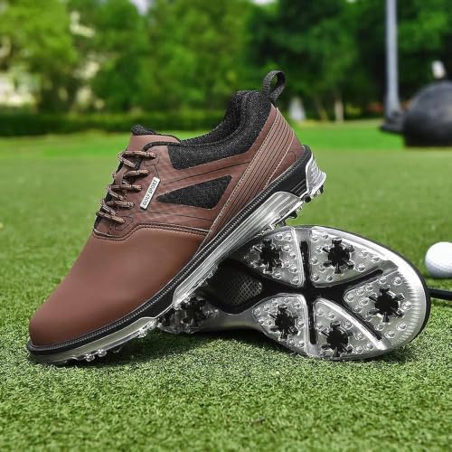 Image of ULTIANT Men's Golf Shoes Fixed Nailless Sole Waterproof Lightweight No-Slip Walking Shoes Size7.5-14