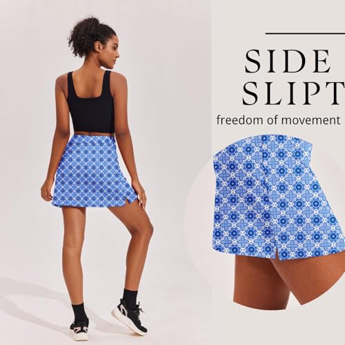 Image of Ekouaer 16 inch Golf Skorts for Woman with Inner Pockets Silicone Grippers Tennis Skirt Quick Dry Athletic Pickleball Skort