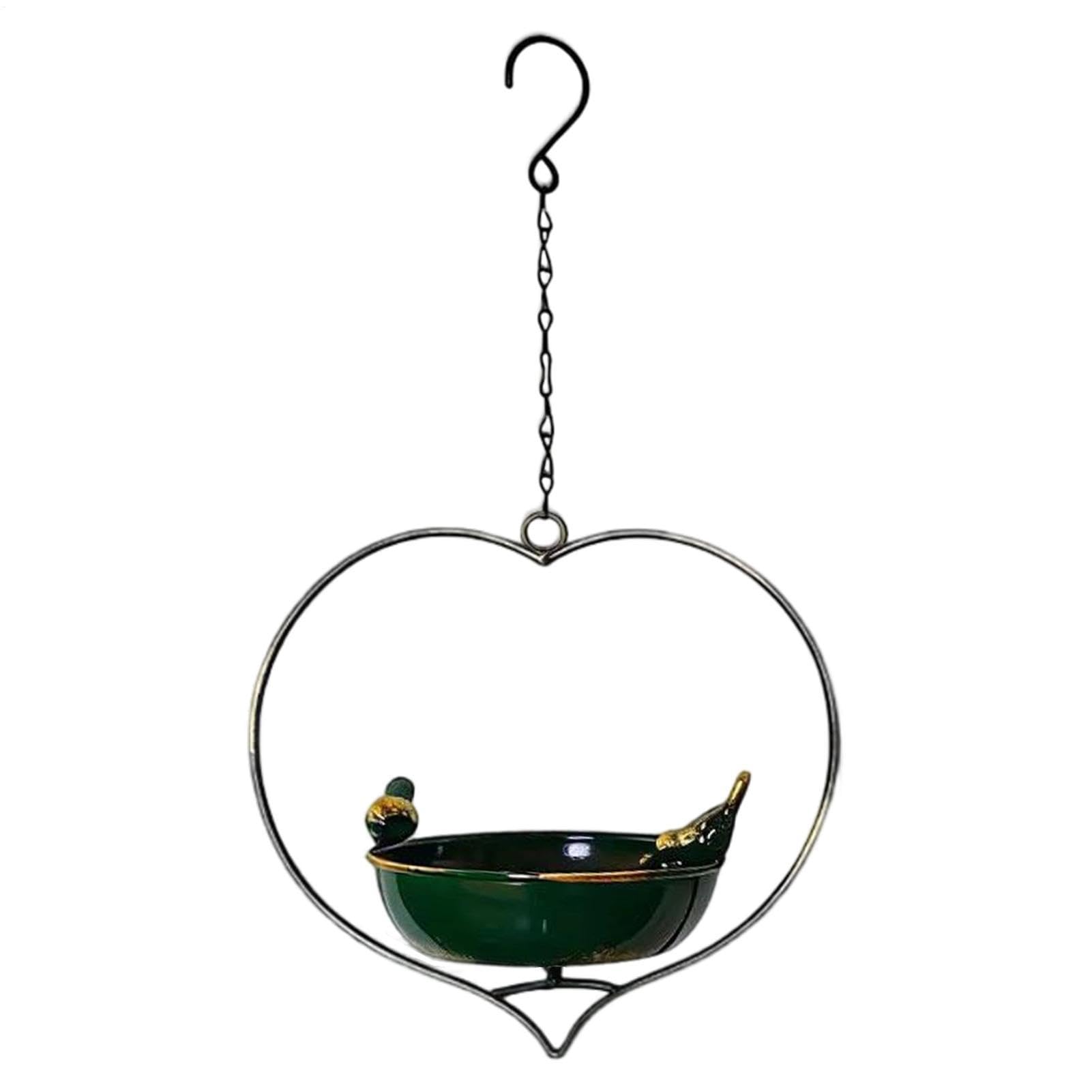 Mangeoire à oiseaux en métal pour balcon et jardin - Décoration coeur à suspendre