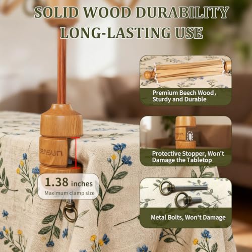 SPEENSUN Wooden Yarn Swift, 4-Step Easy Setup Yarn Umbrella Perfect Match with Yarn Winder, Durable Wood Construction, Foldable Design, Best Christmas Gifts for Knitters & Crocheters by SPEENSUN - Image 4