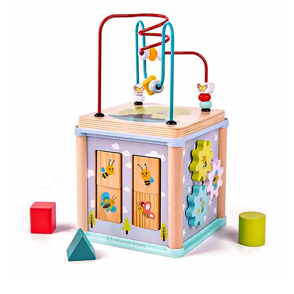 Univocean Multi-Purpose Fun Activity Cube Treasure Box for Kids with Shape Matching, Flop, Gear Game (B091M8C7RX) Amazon Price History, Amazon Price Tracker