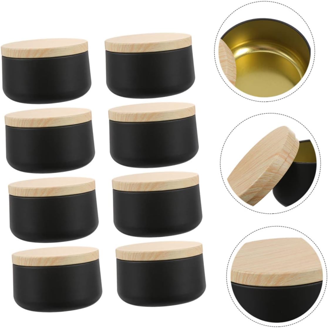 Homoyoyo 8Pcs Tinplate Candle Cans Practical Storage Containers for DIY Scented Candles for Home Decor Weddings and Rustic and Modern Style Compatible