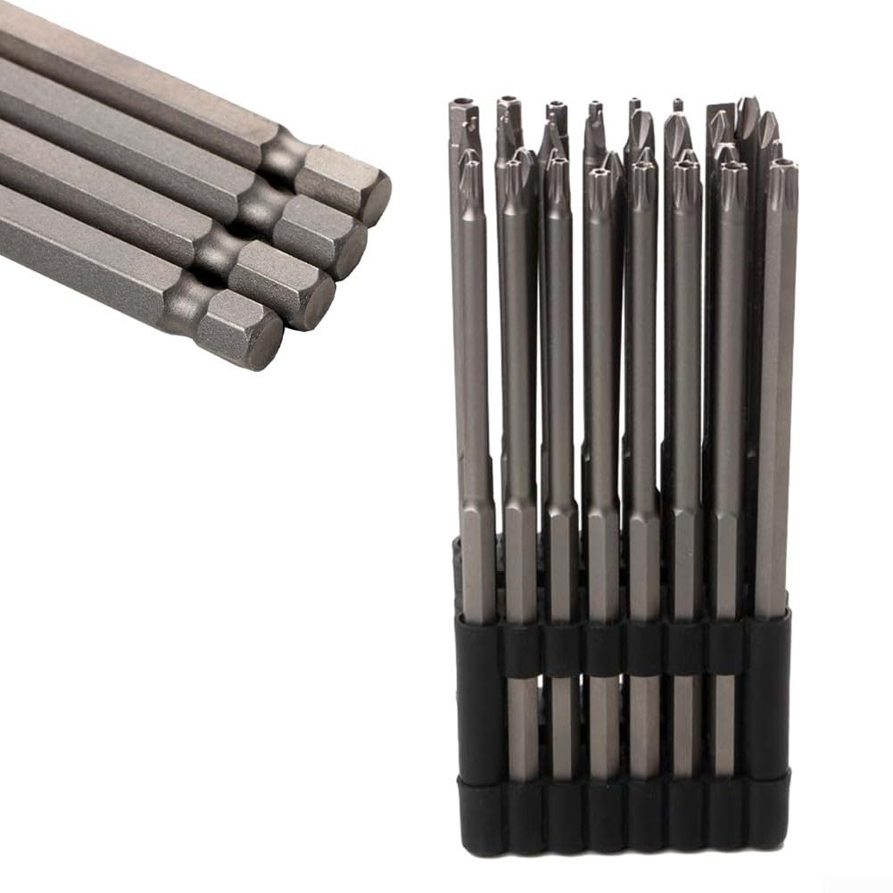 Set di punte per cacciavite, 32 pezzi, 150 mm di lunghezza, per chiavi Torx antimanomissione, punte per trapano PH1, PH2, PZ1, PZ2, di ricambio