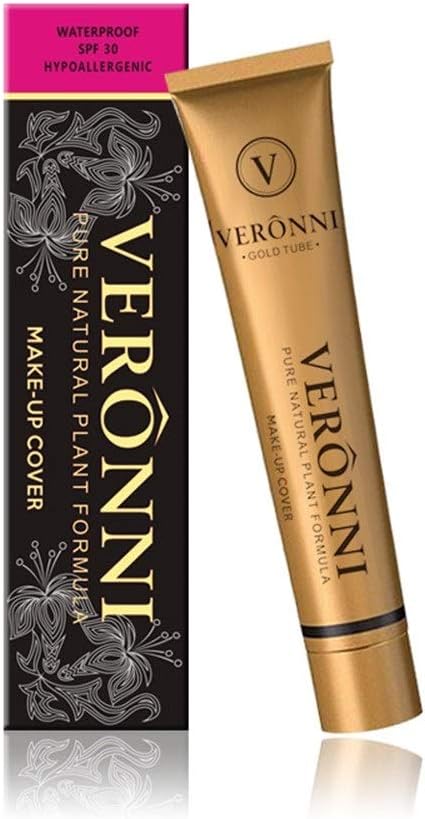 VERONNI Full Coverage Maekup Cover Concealer Tattoo Cover Up Waterproof Foundation Amazing Scar Make Up Concealer SPF 30 1.1OZ/30g (215)