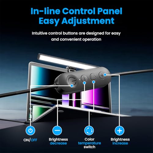 Image of ZORBES 11.8'' LED Monitor Screen Light Bar, Magnetic Design with Clip Mount, Computer Monitor Screen Light Care-Reading LED Task Lamp Adjustable 10 Brightness 3 Color Temperature Reading Laptops
