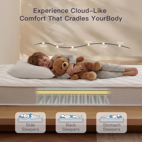 Image of Profus 8 Inch Twin Mattress, Hybrid Memory Foam & Bonnell Spring Mattress | Twin Size Hybrid Mattress with Memory Foam & Bonnell Coils, Medium Firm Comfort, Bedroom Use, Compressed in a Box