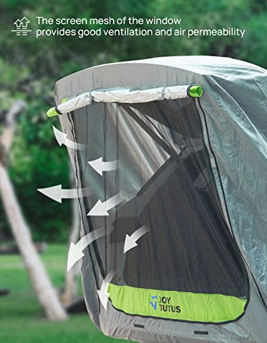 JOYTUTUS SUV Tailgate Tent with Awning Shade, Car Roof Canopy and Poles, Water Resistant Camping Tent, Outdoor Travel Preferred, Universal Fit Most SUV- Green - Image 4