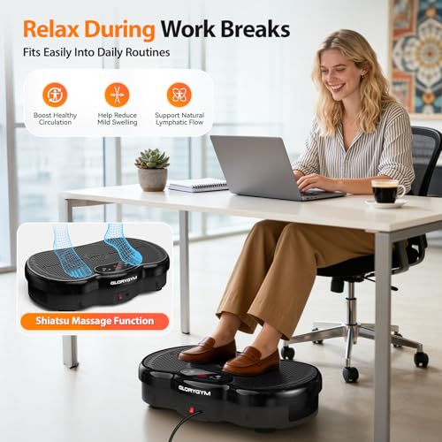 Vibration Plate for Weight Loss & Body Shaker Machine, Professional Full Body Vibration Machine with Wider Platform, Ultra Stable & Quiet, 120 Speeds, 330lbs Capacity, Home Fitness System - Image 6