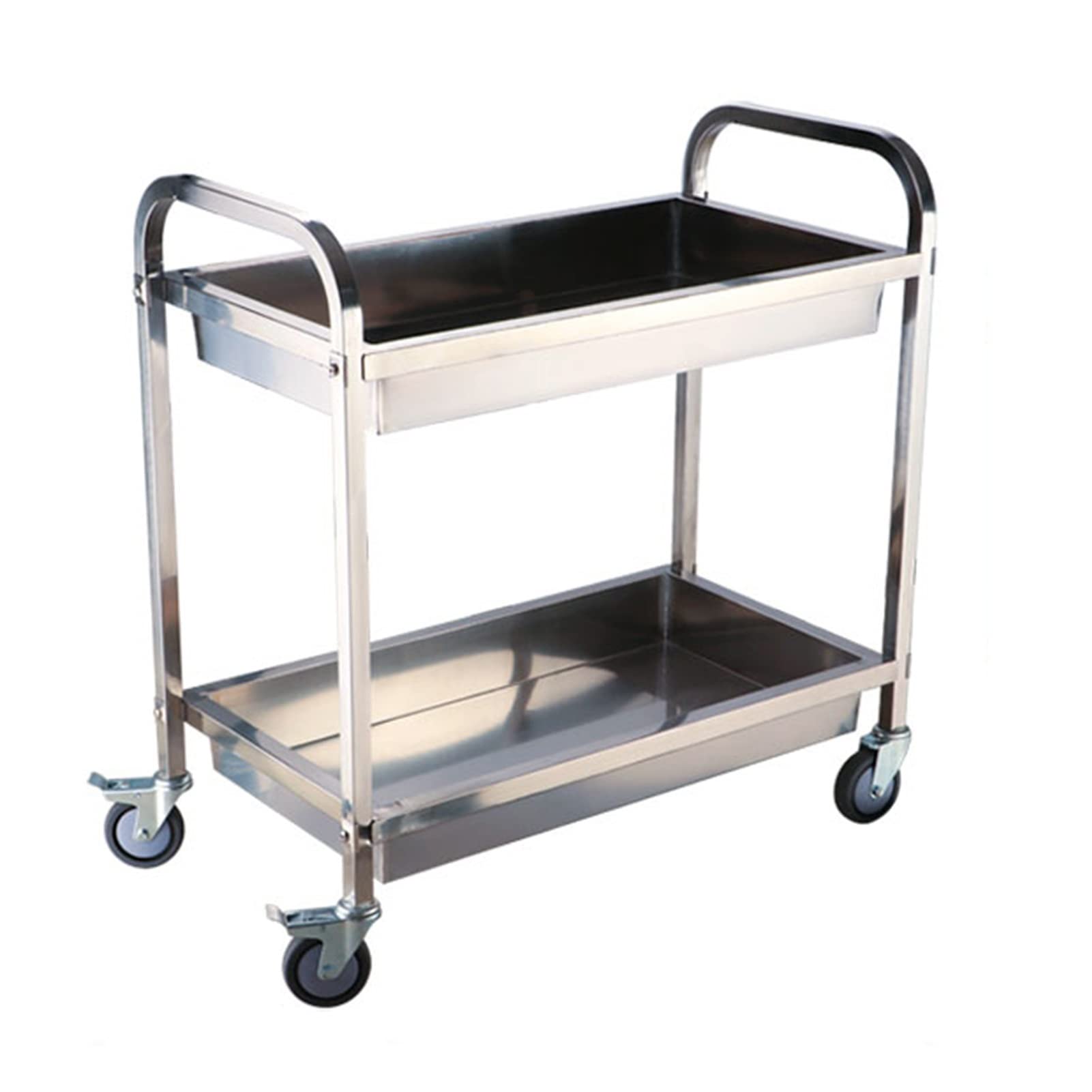 LJYKBFL Heavy Duty Stainless Steel Utility Cart with Wheels Perfect for Commercial Kitchens Restaurants and Home nization -Versatile Easy Mobility