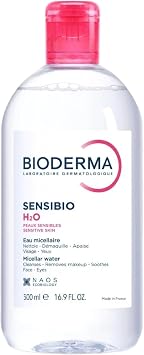 Bioderma Sensibio H2O D H2O 16.9 fl oz 500 ml Cleansing Water for Sensitive Skin Large Capacity Face Wash Makeup Remover Cleansing Water for Sensitive Skin Unscented Uncolored No Ethyl Alcohol