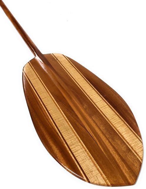 Tikimaster Large Hokulea Steersman Design Maple & Koa Paddle 72 in | #koa6146