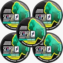 Scooper Energy Fresh Mint | Extra Strong 80mg Caffeine | Energy Pouches Sugarfree | 5 Pack 12 pcs/can
