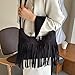Imagen de VALICLUD Bolsos Hobo De Cuero Bolso Vintage Con Flecos De Hombro Con Flecos Informal A La Moda Debajo Del Brazo De Mujer