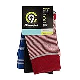 Champion Youth Boys' C9 All Sport Arch Support Crew Socks (3-Pair Pack) (Red, Black, Blue, Shoe Size: Large (L, 3-9))