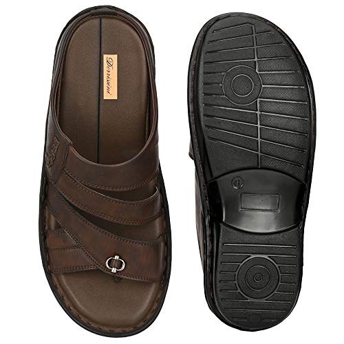Image of Men's Sleeper Brown Slipper-10 Kids UK (5001)