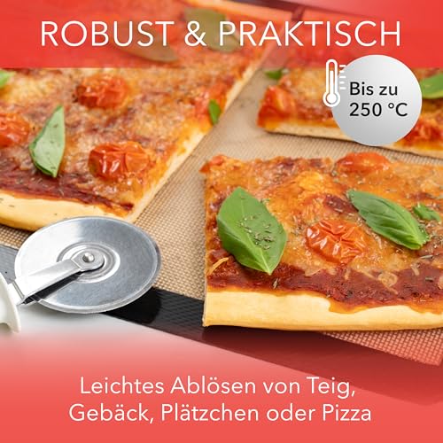 AVANA Backmatte aus Silikon (3er Set) Wiederverwendbare Backfolie Silikonmatte Antihaftbeschichtung Rutschfest Teigmatte Hitzebeständige Backunterlage