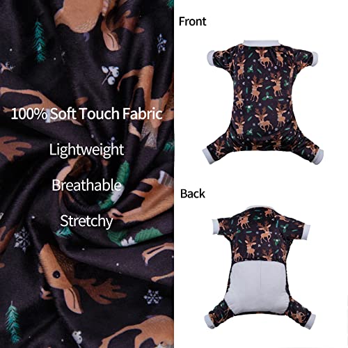 CuteBone Soft & Stretchy Dog Christmas Pajamas - Cozy Pet Jammies Breathable Jumpsuit for Small Dogs - All-Season Comfy Outfit Easy-On Pullover Design - Keeps Pets Warm & Comfortable P256L