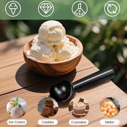 HANSGO Ice Cream Scoop, 2PCS 7 inches Nonstick Anti-Freeze Ice Cream Scooper One Piece Aluminum Design Dishwasher Safe - Image 6