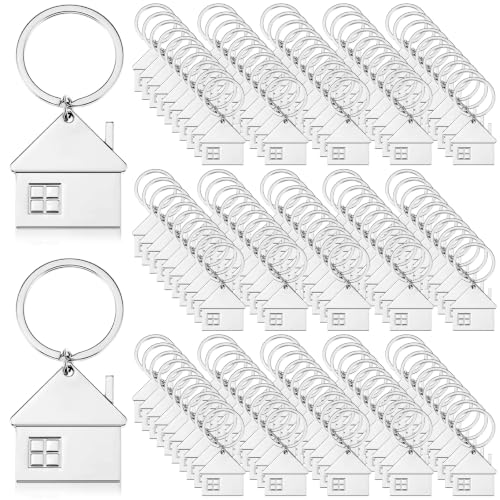 Image of House Key Chain House Shaped Pendant Keychains Home Keychain Set Cute Home with Window Key Charm Metal Keyring Gift