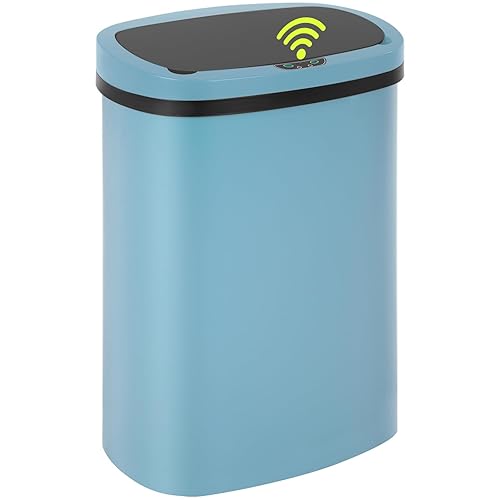 Miniatura 65 de BLKMTY Basurero de cocina de 13 galones de acero inoxidable de 50 litros, cubo de basura automático sin tacto, con sensor de movimiento, con tapa