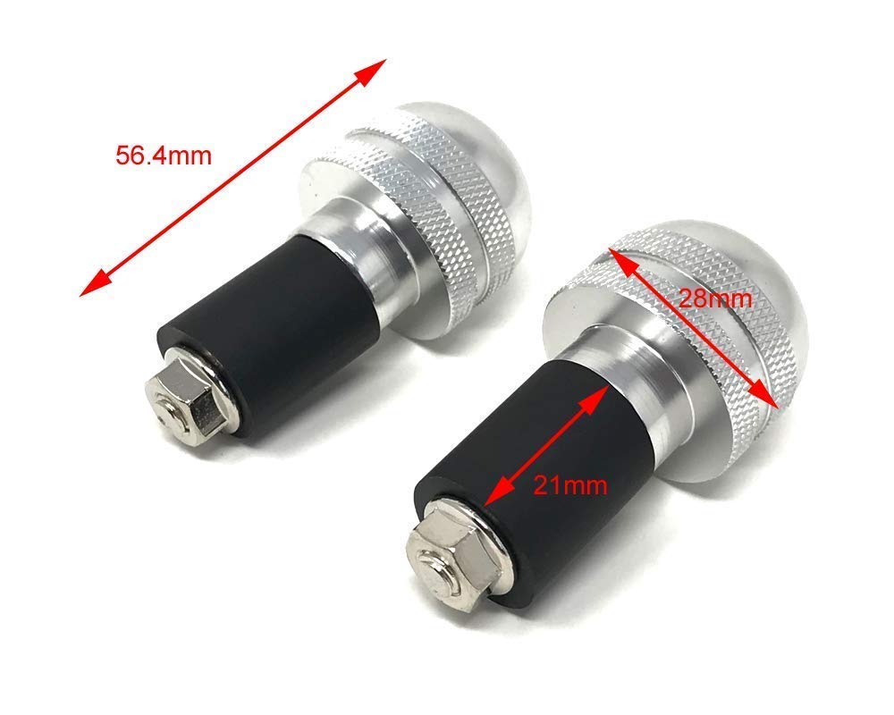 Embouts Guidon Moto Argent - Anodisé Aluminium 22mm Pour Réduction Vibrations