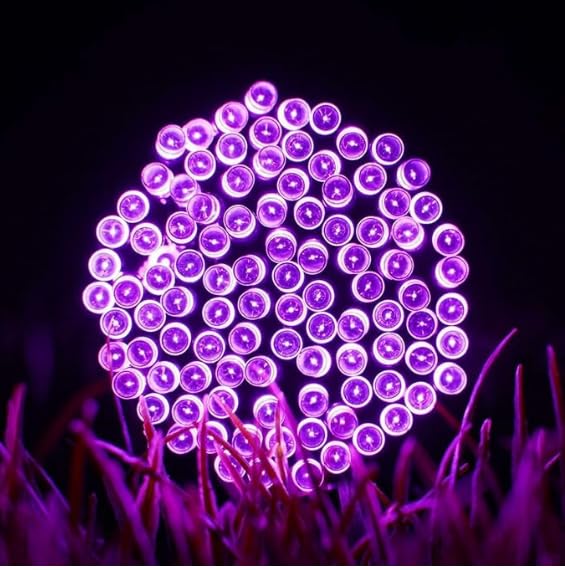 RunQiao 72ft/22m 200 Led Solar Lights Outdoor Garden Fairy String Lights Remote Control for Trees Patio Fence Wedding Party Decorative Purple Christmas Tree Lights Waterproof 8 Modes - Image 2