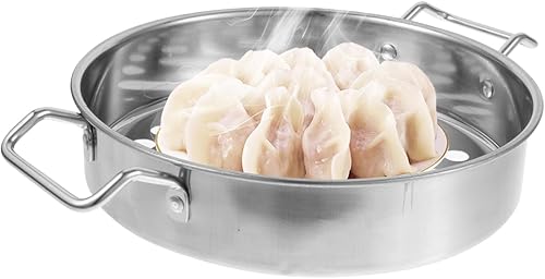 Housoutil Colador de agujeros grandes con asa, colador de agujero de acero inoxidable, vaporizador de cocina para espaguetis, fideos, verduras y