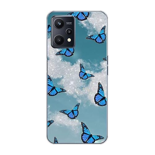 KARTXITAI Case Compatible with Q5,Shockproof Slim Thin Silicone Protective Anti-Fingerprint Anti-Scratch Anti-Fall Phone Cover - Blue Butterfly