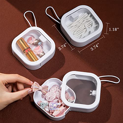 Zeqidou Hair Tie Organizer 2Pcs, Portable Hair Tie Holder Organizer Can Be Stackable Or Hang, Optimal Travel Accessories Organizer For Hair Tie, Qtip, Hair Clip, Hair Supplies, Hair Pin. (Pink&White) #TOP1