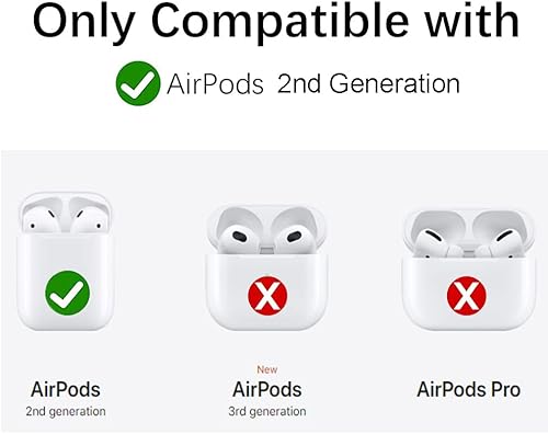 Miniatura 2 de Funda de silicona genial para auriculares compatible con Airpods2 y Airpods2 y Airpods, divertida funda con llavero de perro para niños, niñas y