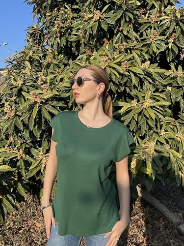Image of Zeagoo Sleeveless Sweater Tops for Women Sweater Tank Knit Vest for Women Summer Basics Fashion Outfits X-Large Dark Green