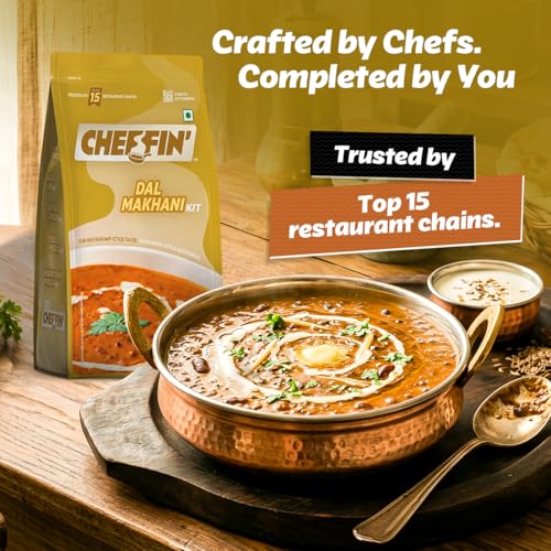 Image of Cheffin' Ready to Cook Curry Kit Combo Pack of 5 | Butter Chicken, Tikka, Shahi Paneer, Dal Makhani, Kadhai Veg | Just Add Paneer /Chicken /Veg | Cooks in 10 Mins | Serves 2-3 Each