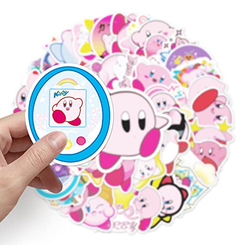 Kirby Aufkleber 50 Stück Cartoon Niedlich Game Kirby Stickers für Laptop Skateboard Gitarre Kühlschrank Scrapbook Gepäck Auto Motorrad,Wasserdicht Trendy Aesthetic Aufkleber für Jugendliche Kinder