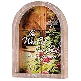 Dicksons Inspirierender christlicher Wandbehang, rustikales Bauernhaus, gewölbtes Fenster, Wanddekoration, 27,9 x 38,1 cm, Glas mit abgenutztem Holzrahmen, Wort 'Our God Stands Forever'