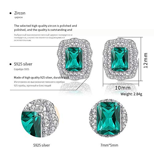 Boucle d'oreille émeraude cadeau de mariage idéal en argent 925