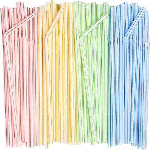 200 pajillas plásticas flexibles desechables colores variados miniatura 1