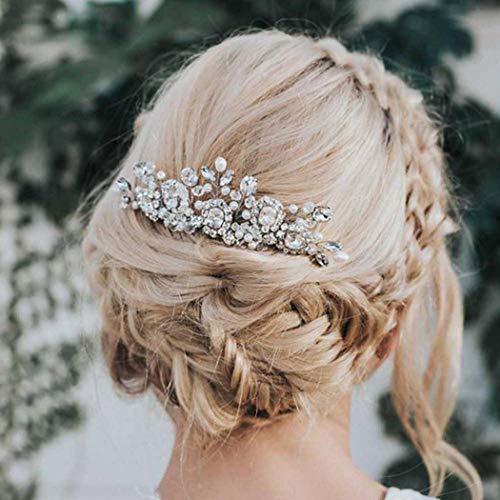 Jakawin Bride Wedding Hair Comb Rhinestone Girls Bridal Hair Accessories Hair Piece for Women and Girls HC017