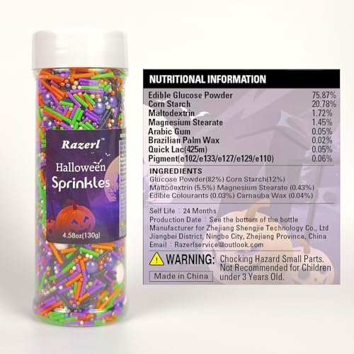 Halloween Sprinkles for Cake Decorating 130g/4.58 ounce Eyeball Sprinkles for Halloween Party Sugar Pearl Sprinkles for Cupcake Toppers Cookie Ice Cream Decorations Celebrations