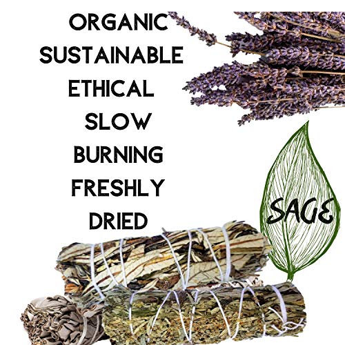 Smudging Kit - SAGE VARIETY 8 Gifts, Sage Incense Sticks Sampler Smudge Kit: Lavender, Blue Sage, Yerba Santa Mix, White & Black Sage, Cedar, Sweet Grass,Palo Santo, Healing Crystal: BONUS Storage Bag - Thumbnail 5