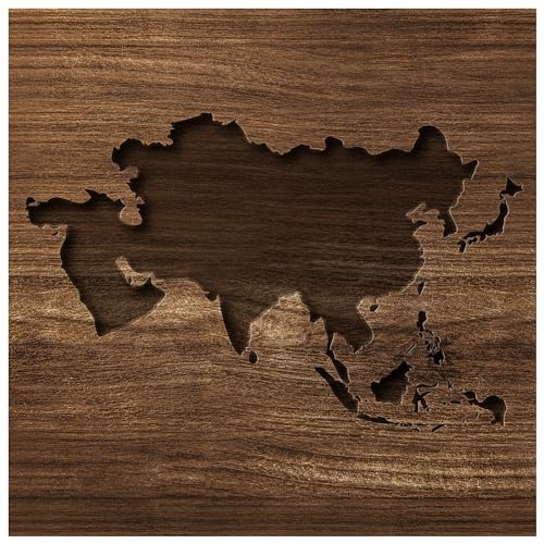 Image of Kayra Decor Asia Map Wall Stencil for Painting, Art and Craft - Size 12 inch x 12 Inch.